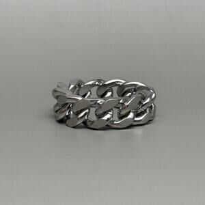 Y2K Vintage Silver Thick Cuban Ring – Size 8.5, Unisex, Brand New